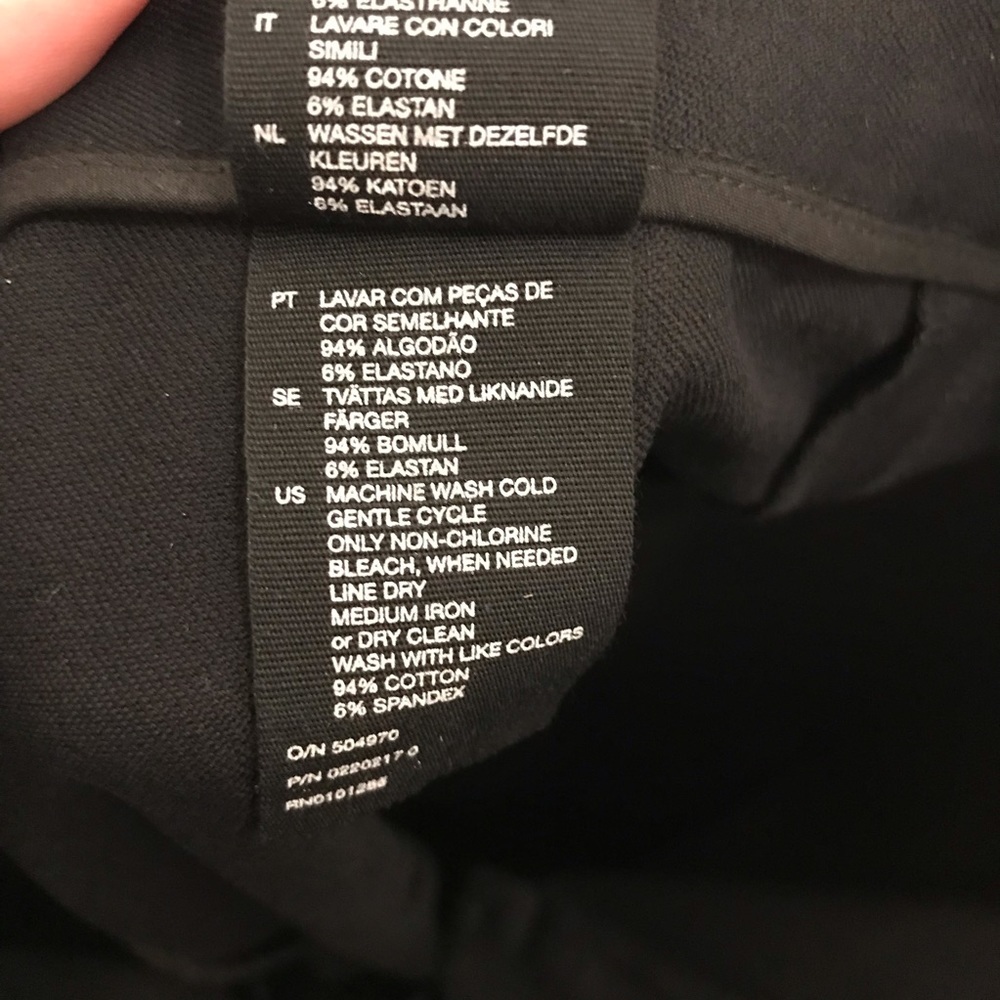 & Other Stories Skinny Black Pants 10 ankle zippers slim cotton - Picture 9 of 9